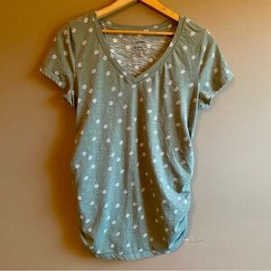 Sonoma Maternity Daisy Dusty Sage Green Casual tee Tshirt summer outfit white md